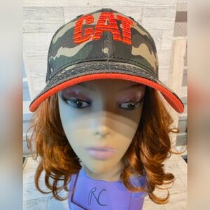 Caterpillar Camo Cap with Orange Accents